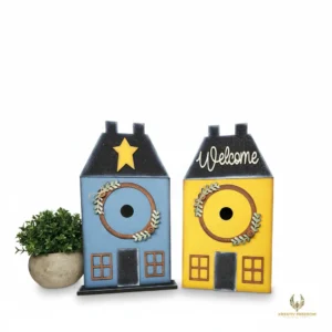 Saltbox House Folk Art Round Display DIY Craft Kit