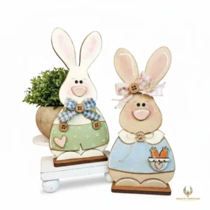 Primitive Bunny Couple Shelf Sitters DIY Craft Kit