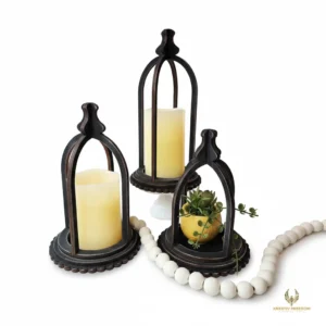 Home Collection Cloche Candle Holders DIY Wood Craft Kit