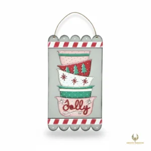 Christmas Baking Bowl Laser Cut Wood Sign DIY Craft Kit