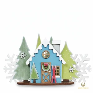 Winter Cabin Mantle Decor Layered DIY Wood Craft Kit