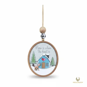 Winter Cabin Ornament Set of 4 DIY Laser Cut Wood Kit