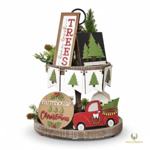 Farmhouse Christmas Tree Farm Tiered Tray DIY Craft Kit