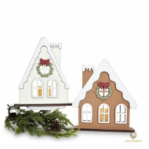 Victorian Gingerbread House Votives DIY Laser Cut Wood Kit