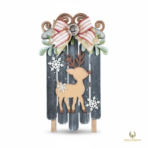 Oh Deer Christmas Sled Laser Cut Wood Decor Kit