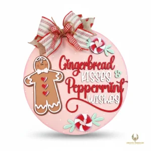 Gingerbread Christmas Door Hanger DIY Wood Craft Kit
