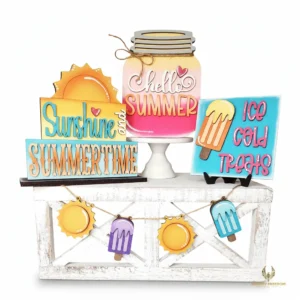Sweet Summertime Tiered Tray Set DIY Wood Craft Kit