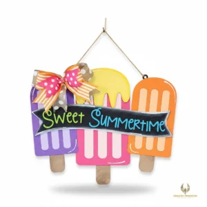 Sweet Summertime Door Hanger DIY Laser Cut Wood Craft Kit