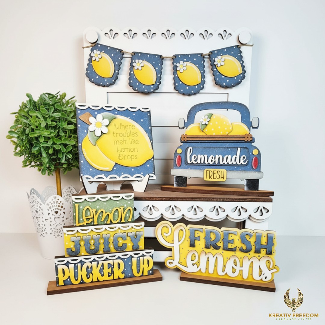 Lemon Decor Tray Set