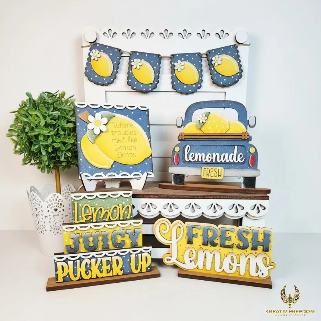 Lemon Decor Tray Set